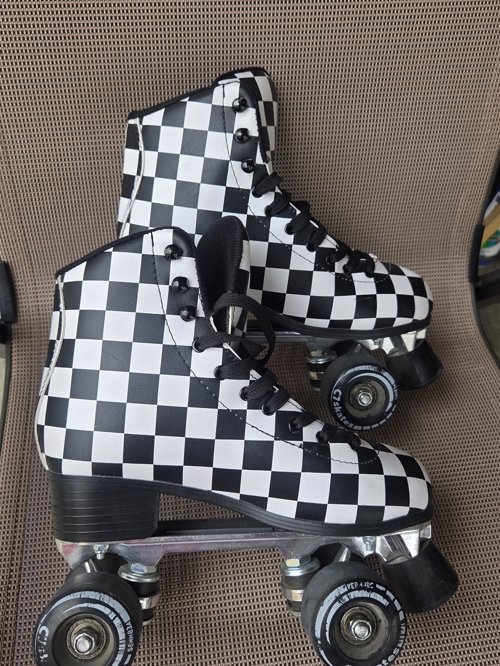 Womens Black and White Roller Skates